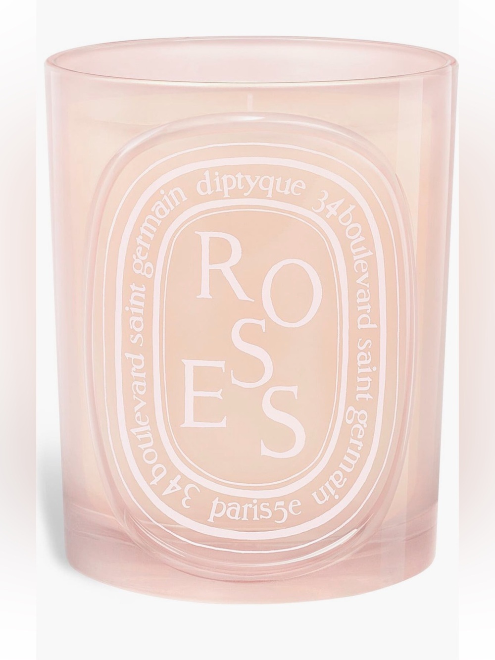 Diptyque Roses Candle in Limited Edition Glass 10.6 Translucent Glass